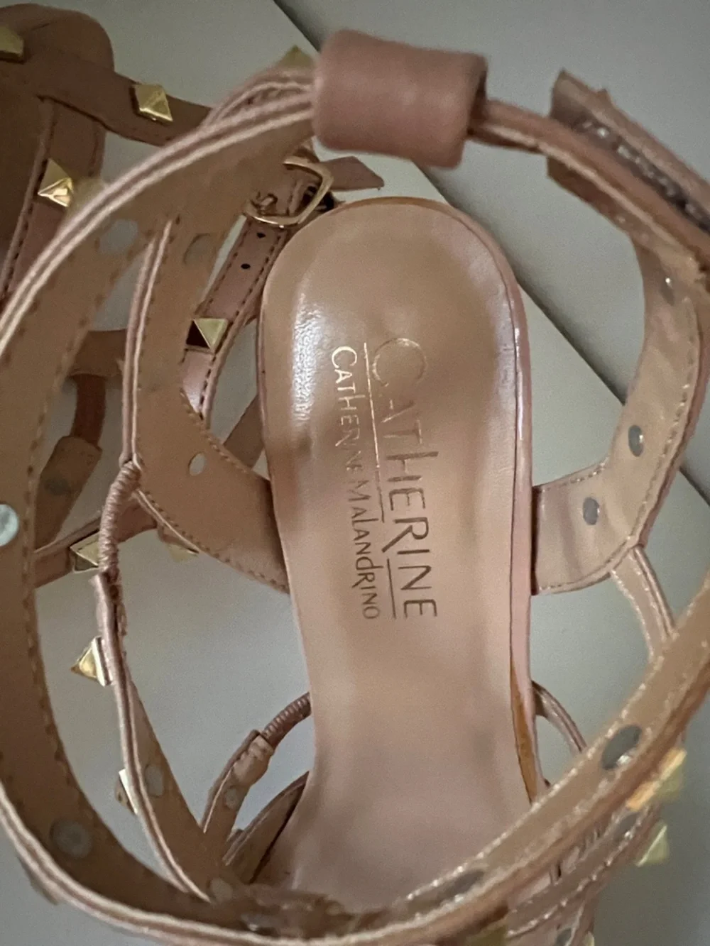 Catherine Malandrino - Studded Patent Leather Heels in Nude - Picture 10 of 11